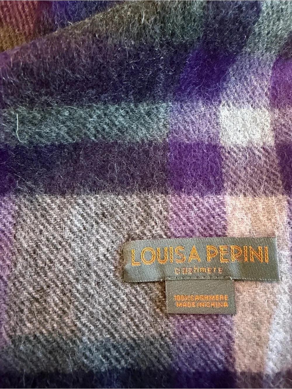Purple Plaid Women's Scarf - Soft Wool Blend